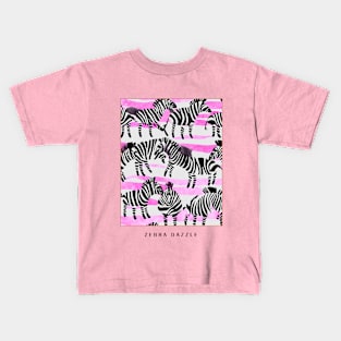 Zebra Dazzle Fun Print Animal Lover Kids T-Shirt